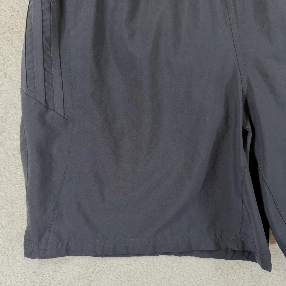 Adidas Mens Running Shorts Black on Black 3-Stripe Mesh Liner XL V11605